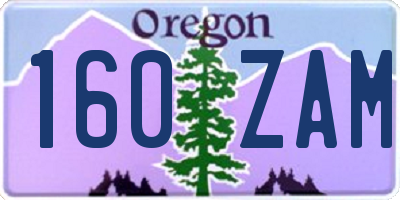 OR license plate 160ZAM