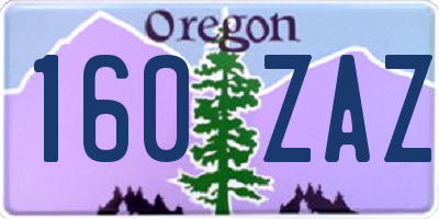 OR license plate 160ZAZ
