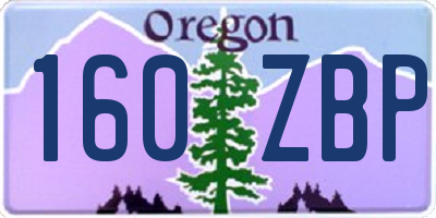 OR license plate 160ZBP
