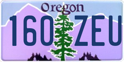 OR license plate 160ZEU