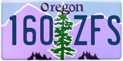 OR license plate 160ZFS
