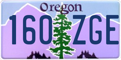 OR license plate 160ZGE