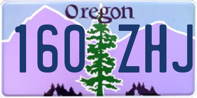 OR license plate 160ZHJ