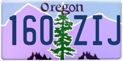 OR license plate 160ZIJ
