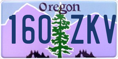OR license plate 160ZKV