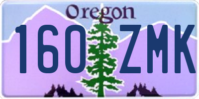 OR license plate 160ZMK