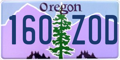 OR license plate 160ZOD