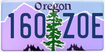 OR license plate 160ZOE