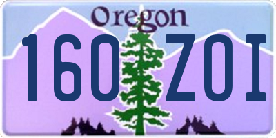 OR license plate 160ZOI