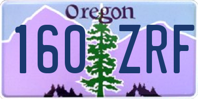 OR license plate 160ZRF