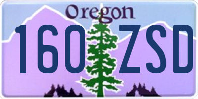 OR license plate 160ZSD
