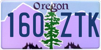 OR license plate 160ZTK