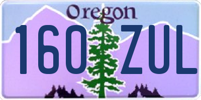 OR license plate 160ZUL