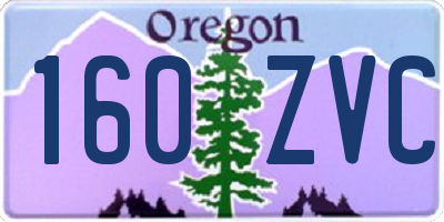 OR license plate 160ZVC