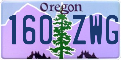 OR license plate 160ZWG
