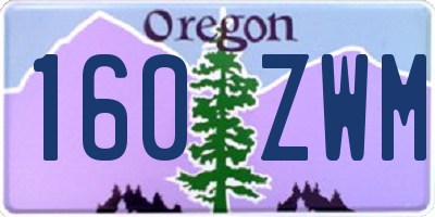 OR license plate 160ZWM