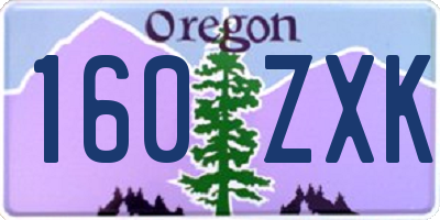 OR license plate 160ZXK