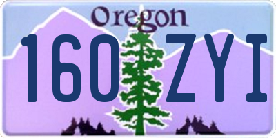 OR license plate 160ZYI