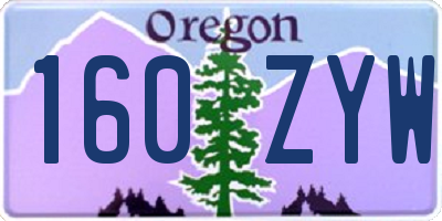 OR license plate 160ZYW