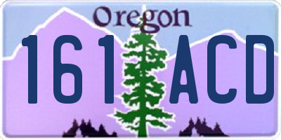 OR license plate 161ACD