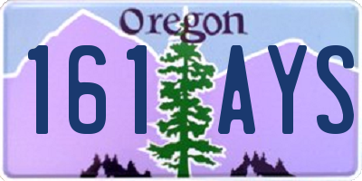 OR license plate 161AYS