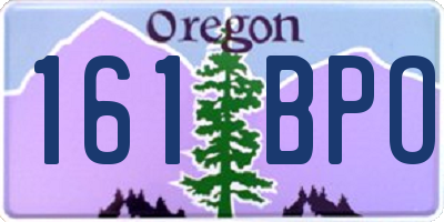 OR license plate 161BPO