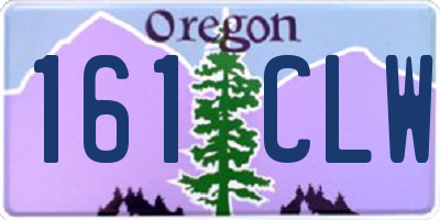 OR license plate 161CLW