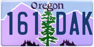 OR license plate 161DAK