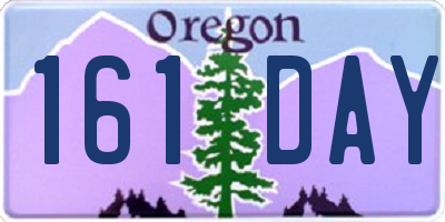 OR license plate 161DAY