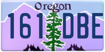 OR license plate 161DBE