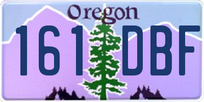 OR license plate 161DBF