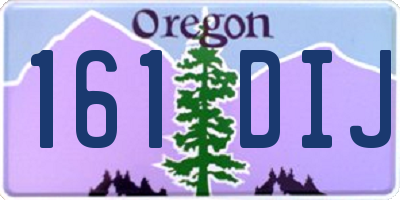 OR license plate 161DIJ