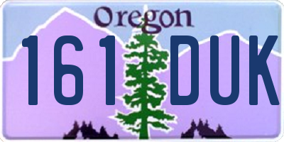 OR license plate 161DUK