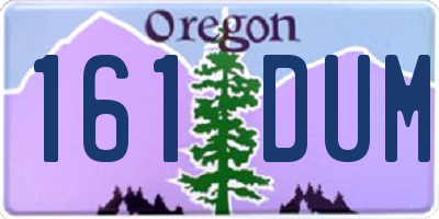 OR license plate 161DUM