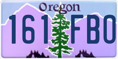 OR license plate 161FBO