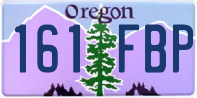 OR license plate 161FBP