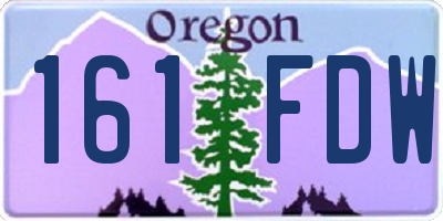 OR license plate 161FDW