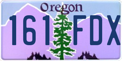 OR license plate 161FDX