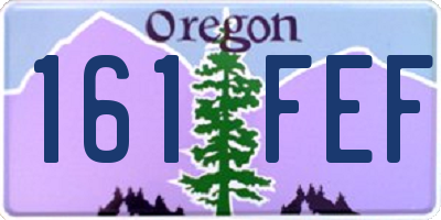 OR license plate 161FEF