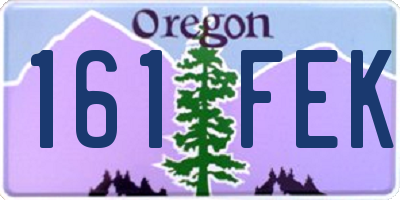 OR license plate 161FEK