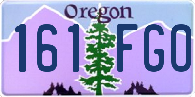 OR license plate 161FGO