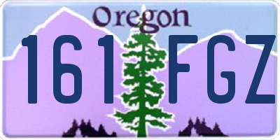 OR license plate 161FGZ