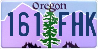 OR license plate 161FHK