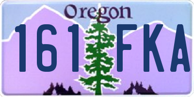 OR license plate 161FKA