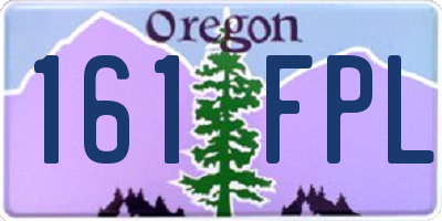 OR license plate 161FPL