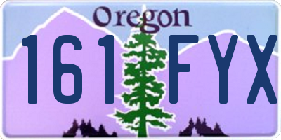 OR license plate 161FYX