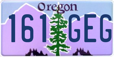 OR license plate 161GEG