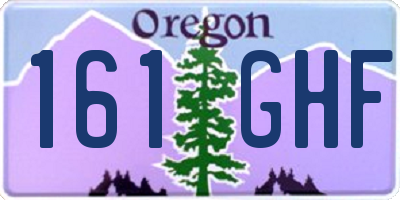OR license plate 161GHF