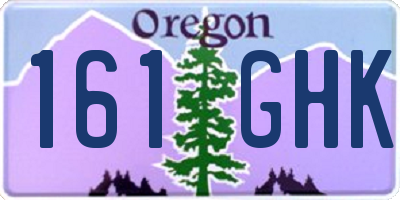 OR license plate 161GHK