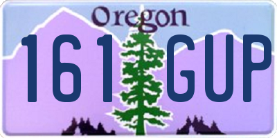 OR license plate 161GUP